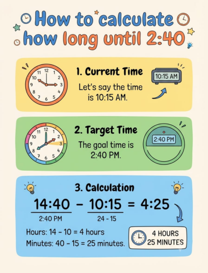 How to Calculate How Long Until 2:40