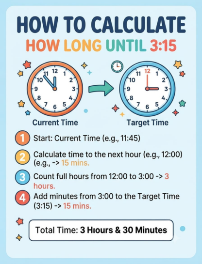 How to Calculate How Long Until 3:15