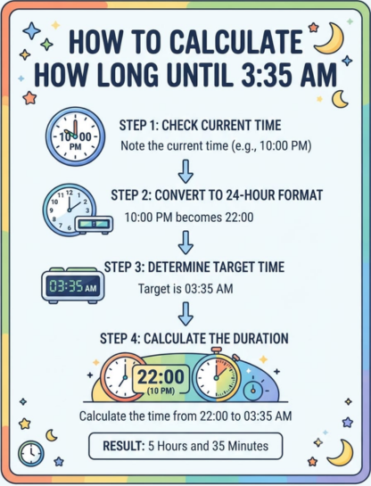 How to Calculate How Long Until 3:35 AM