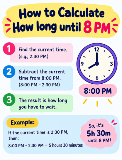 How to Calculate How Long Until 8 PM