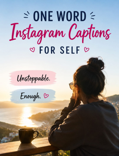 One Word Instagram Captions for Self 💫