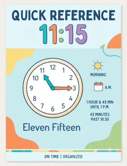 Quick Reference for 11:15