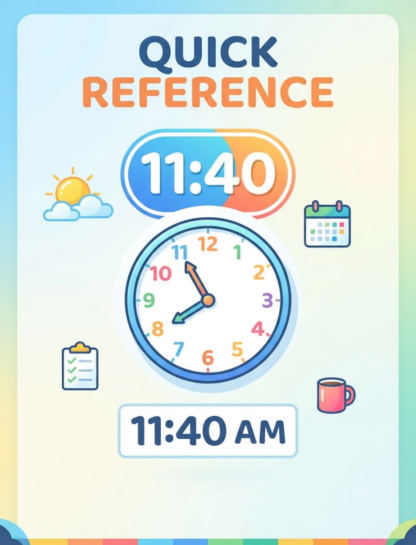 Quick Reference for 11:40