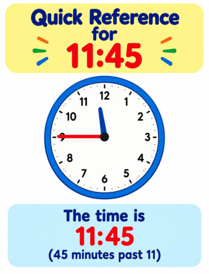 Quick Reference for 11:45