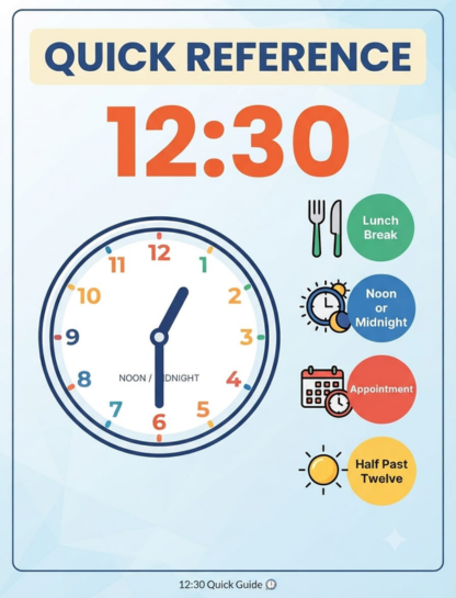 Quick Reference for 12:30