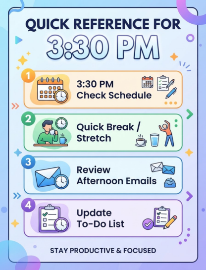 Quick Reference for 3:30 PM