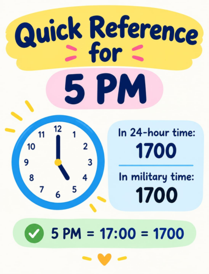 Quick Reference for 5 PM
