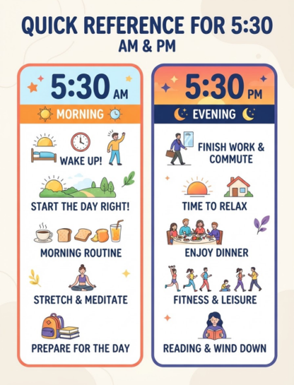 Quick Reference for 5:30 AM and PM