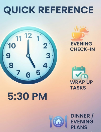 Quick Reference for 5:30 PM