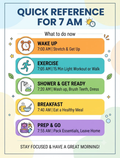 Quick Reference for 7 AM