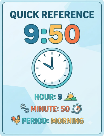 Quick Reference for 9:50