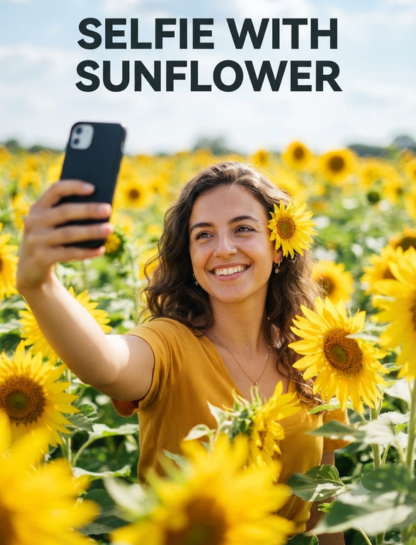 Selfie with Sunflowers Captions