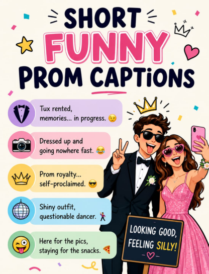 Short Funny Prom Captions