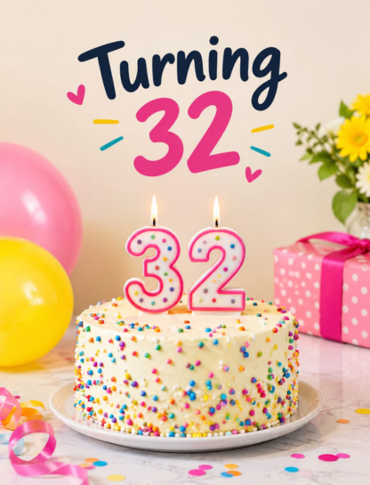 Turning 32 Captions