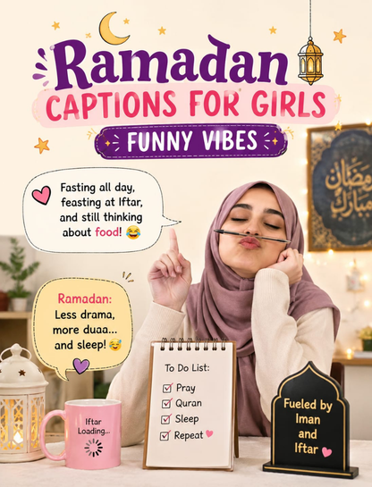 ✨ Ramadan Captions for Instagram for Girls & Funny Vibes