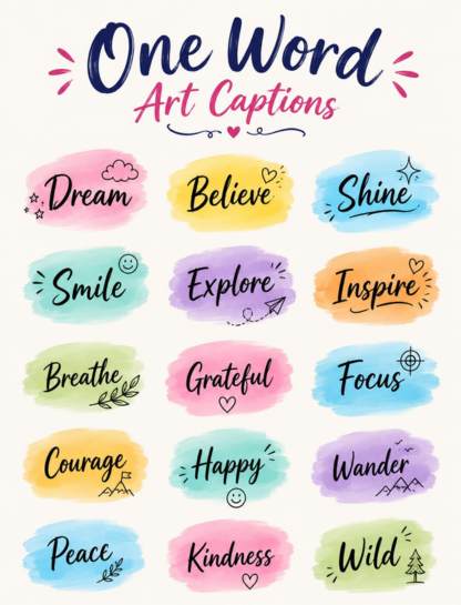 🎭 Art Captions One Word