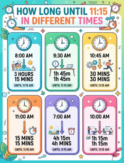 How Long Until 11:15 From Different Times?
