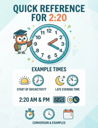 Quick Reference for 2:20