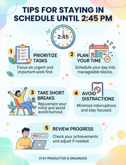 Tips for Staying on Schedule Until 2:45 PM