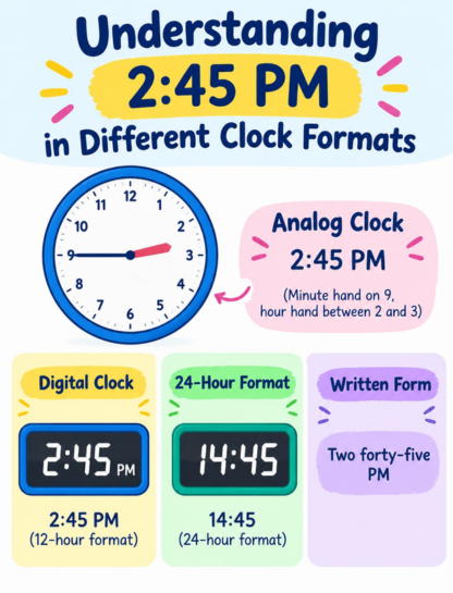 Understanding 2:45 PM in Different Clock Formats