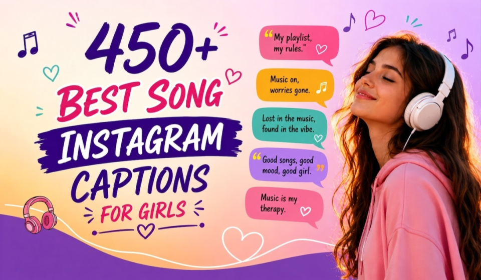 450+ Best Song Instagram Captions for Girls, Reels & Selfies 🎶 (2026)