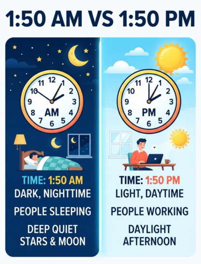1:50 AM vs. 1:50 PM
