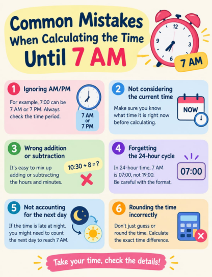 Common Mistakes When Calculating the Time Until 7 AM