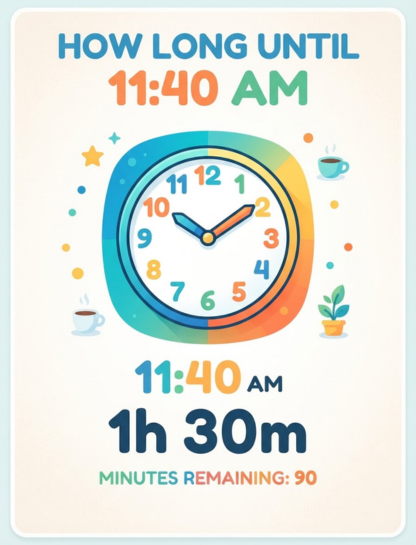 How Long Until 11:40 AM?