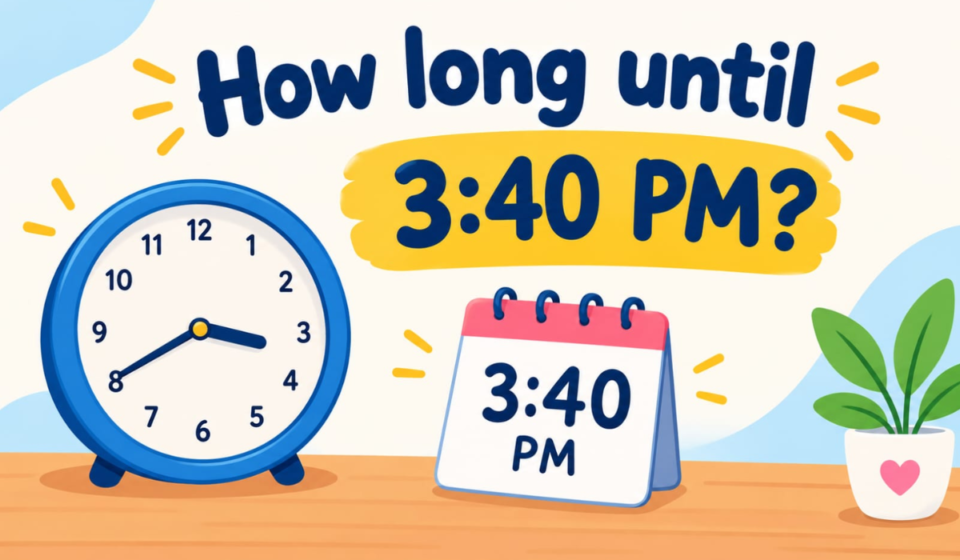 How Long Until 3:40 PM? Time Countdown & Timer
