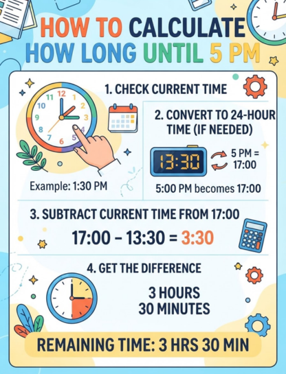 How to Calculate How Long Until 5 PM