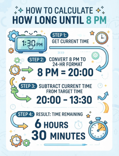 How to Calculate How Long Until 8 PM