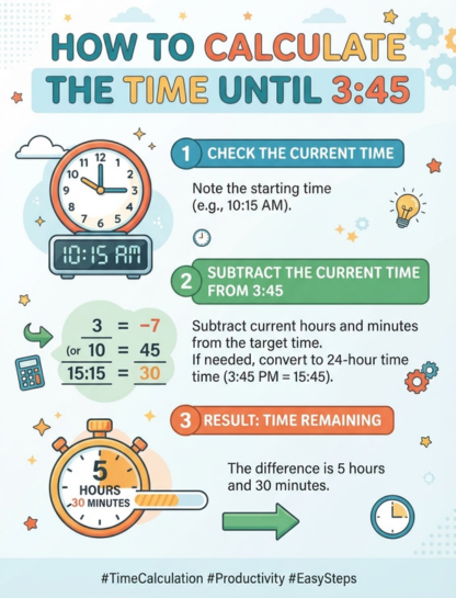 How to Calculate the Time Until 3:45