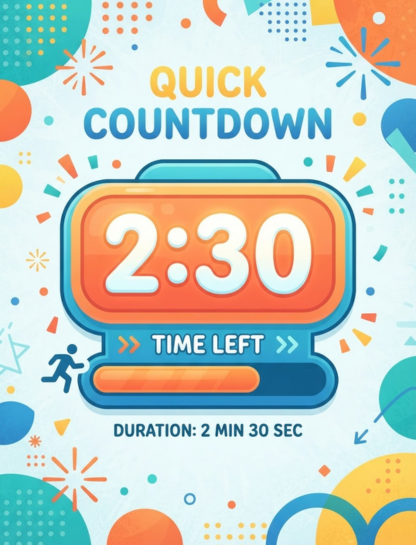 Quick 2:30 Countdown Cheat Sheet